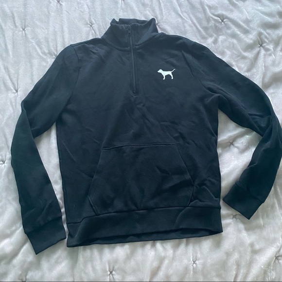 Pink Black Half Zip Sweatshirt - Picture 1 of 2